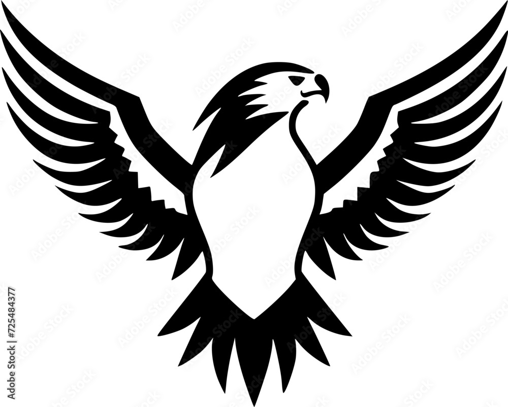 Obraz premium Eagle | Black and White Vector illustration