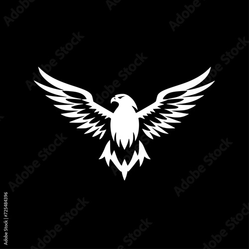 Eagle - Black and White Isolated Icon - Vector illustration