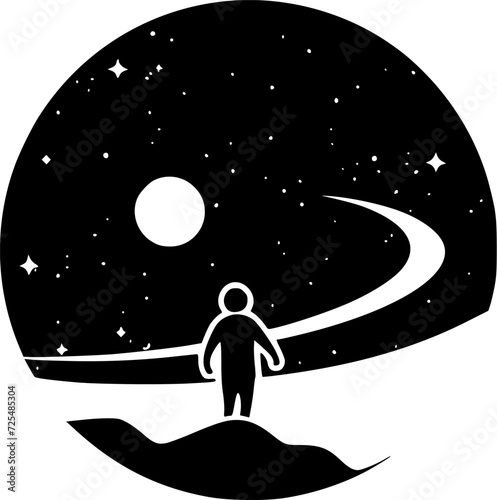 Galaxy - Minimalist and Flat Logo - Vector illustration