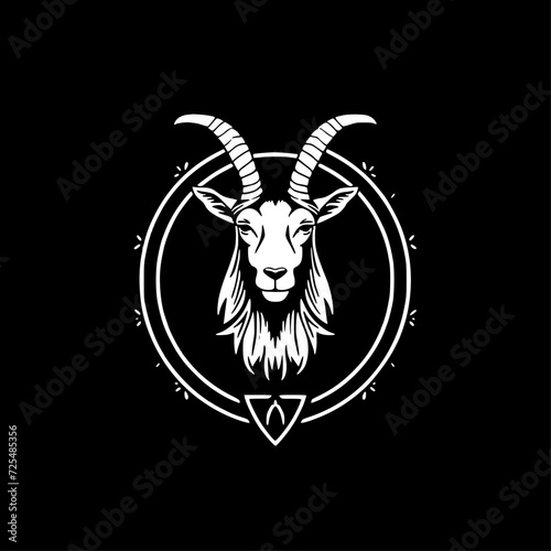 Goat | Black and White Vector illustration