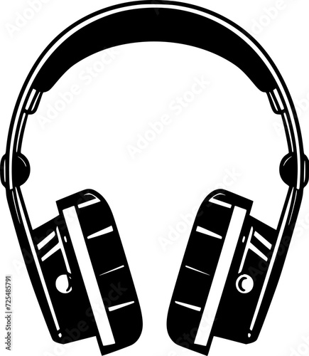 Headphones - Minimalist and Flat Logo - Vector illustration