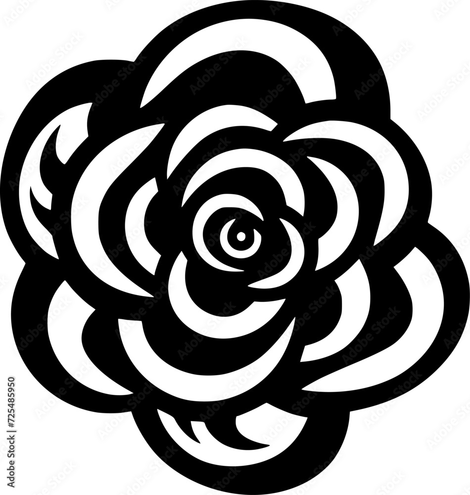 Rose - Black and White Isolated Icon - Vector illustration Rose - Black and White Isolated Icon - Vector illustration