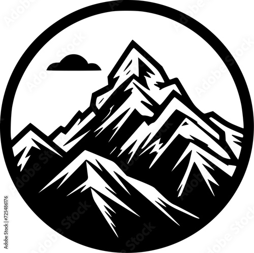 Mountain Range | Black and White Vector illustration