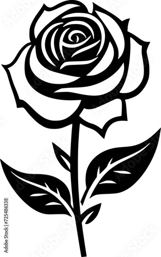 Rose - Minimalist and Flat Logo - Vector illustration