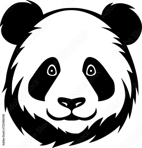 Panda - Black and White Isolated Icon - Vector illustration