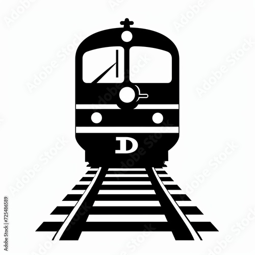 Train icon symbol vector. on white background photo