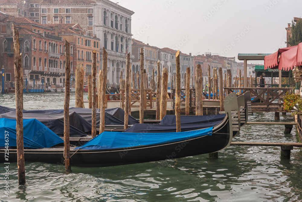 Gondolas are a romantic and touristic way in Venice, the most popular tourist spot