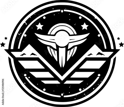 Military - Minimalist and Flat Logo - Vector illustration