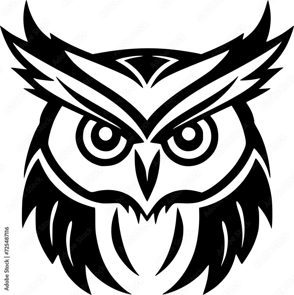 Owl - Minimalist and Flat Logo - Vector illustration