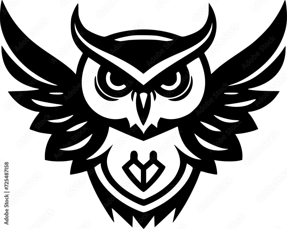 Fototapeta premium Owl | Minimalist and Simple Silhouette - Vector illustration