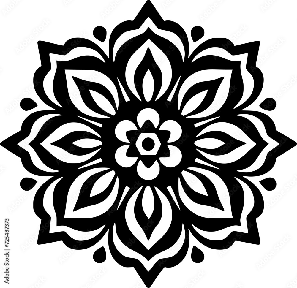 Mandala | Black and White Vector illustration Mandala | Black and White Vector illustration
