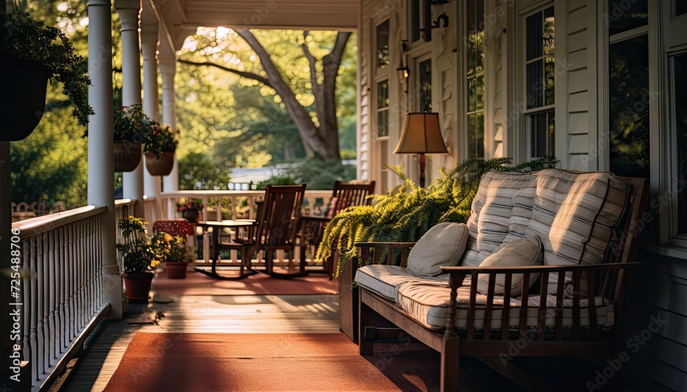 A Porch With Chairs and a Table