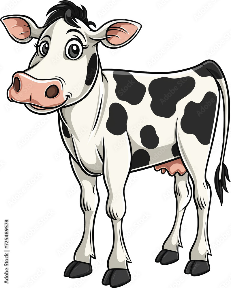 Moo-ment of Art: An Illustration of a Dairy Cow