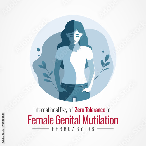International Day of Zero Tolerance for Female Genital Mutilation (FGM) is observed every year on February 6, Vector illustration