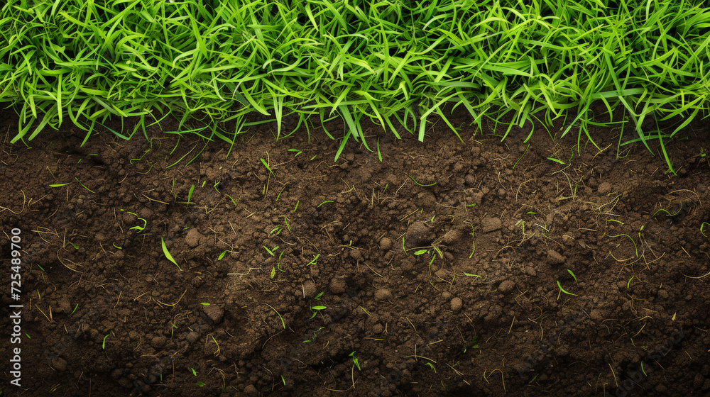 Sprouting grass on fertile soil, symbolising new growth.