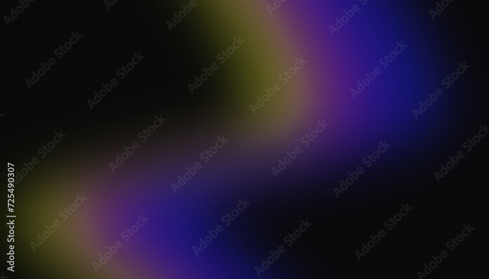Abstract noisy minimalistic background. Grainy gradient header design concept. Flowing yellow and purple lights in the dark.