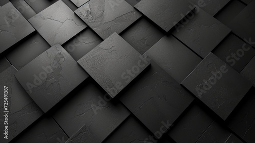 A stylish black abstract wallpaper, monochrome design with a clean symmetrical. Created with Generative AI