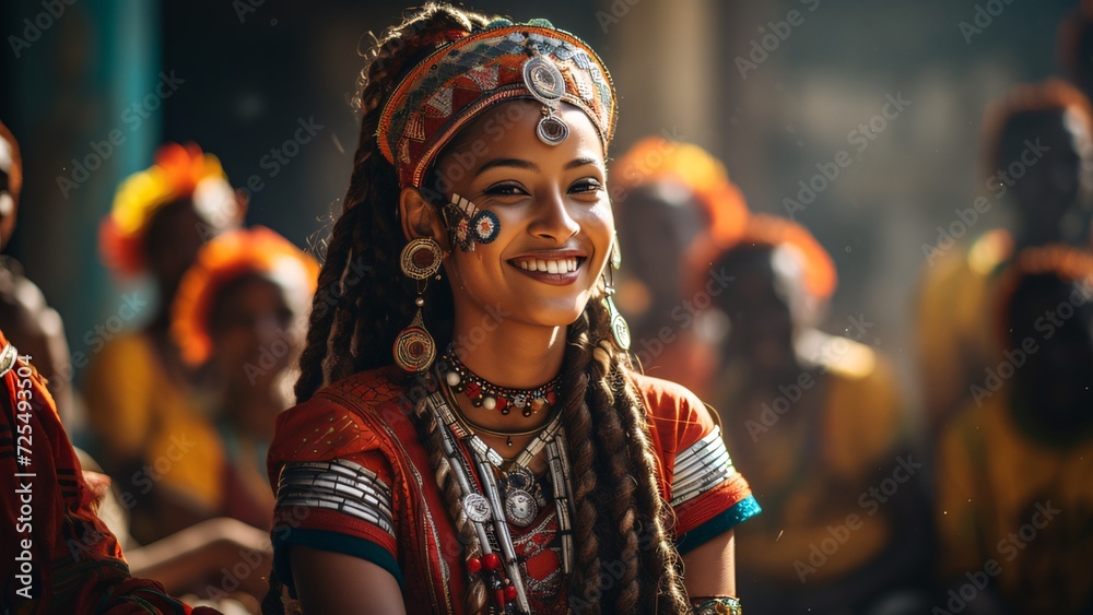 Portrait of a Stunning Woman: Embracing Tribal Diversity