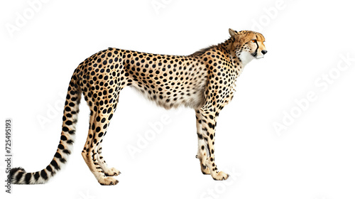 Cheetah Standing on White Background