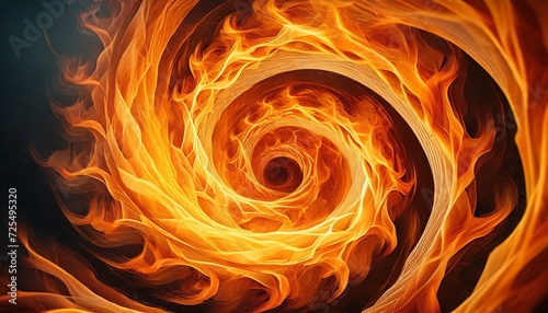 Spirala ognia. Abstrakcyjna grafika z płomieniami