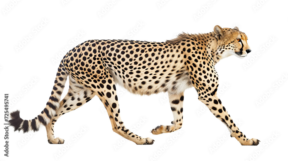 Cheetah Walking Across White Background Cheetah Walking Across White Background