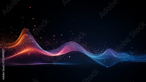 Dynamic digital particle wave: futuristic technology background vector - abstract illustration