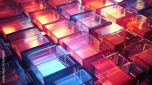 3d abstract background. colorful glass blocks. Generative AI