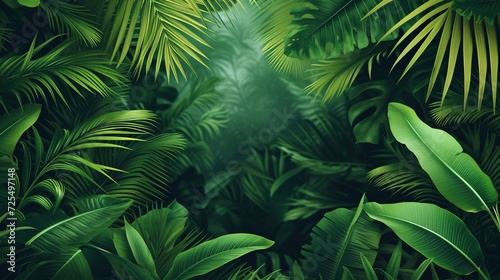 Nature leaves  green tropical forest  backgound illustration concept