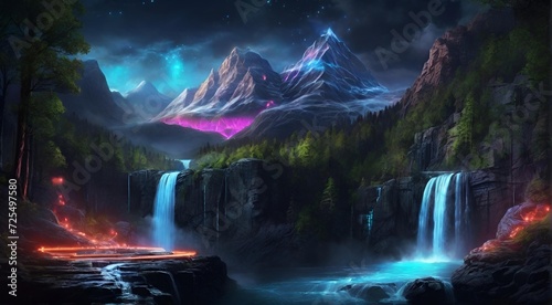 Wallpaper Mural aurora borealis over the river Torontodigital.ca