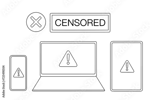 Smartphone. Laptop. Tablet. Ban. Cyber ​​censorship