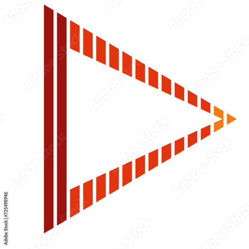 Fototapeta Naklejka Na Ścianę i Meble -  Logo, logotype, logo design, triangle, lines, stripes, outline, red, orange