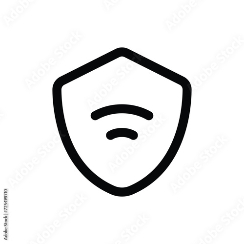 Wifi Protection icon in trendy outline style isolated on white background. Wifi Protection silhouette symbol for your website design, logo, app, UI. Vector illustration, EPS10.