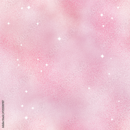 Pink magic cosmic dust background. Seamless pattern design. (ID: 725500787)