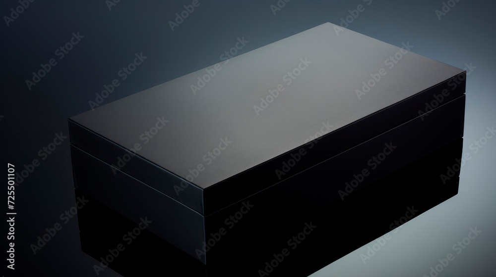 Black gift box half-open for high-end beauty product showcase