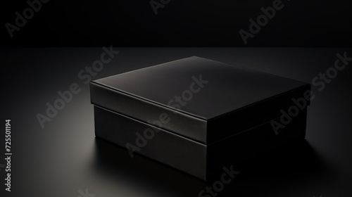 Black jewelry box concept with lid slightly ajar and empty interior