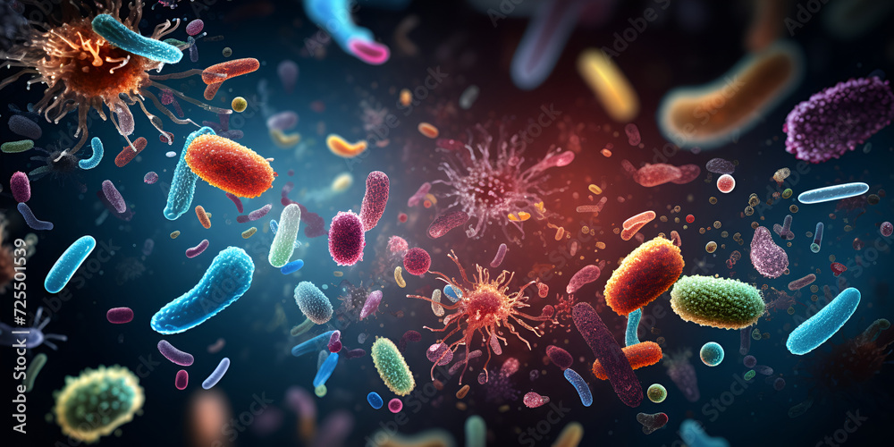 Probiotics bacteria biology science microscopic medicine digestion stomach escherichia coli treatment health care medication anatomy organism generative ai
 - obrazy, fototapety, plakaty 