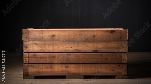 Wooden crate with clean lines for artisanal decor showcasing