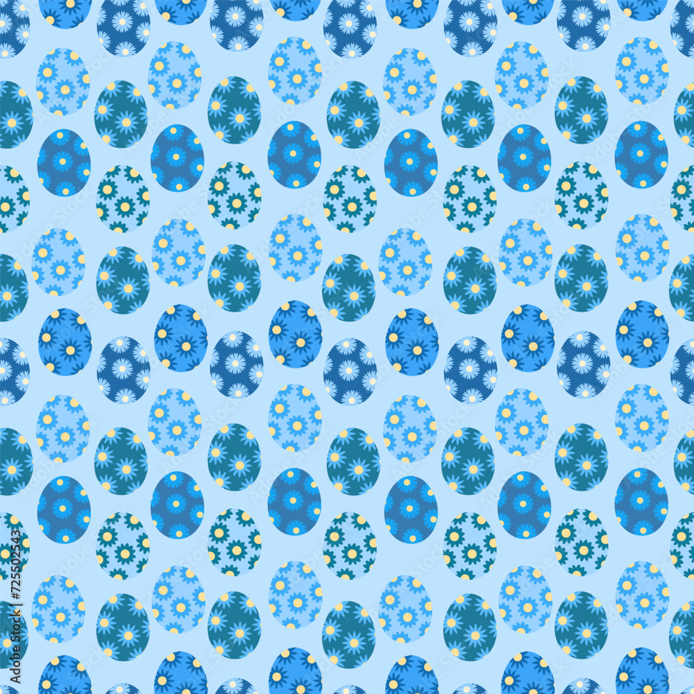 A set of seamless backgrounds with Easter eggs with a pattern and flowers, vector graphics 1000x1000 pixels. A set of seamless backgrounds with Easter eggs with a pattern and flowers, vector graphics 1000x1000 pixels.