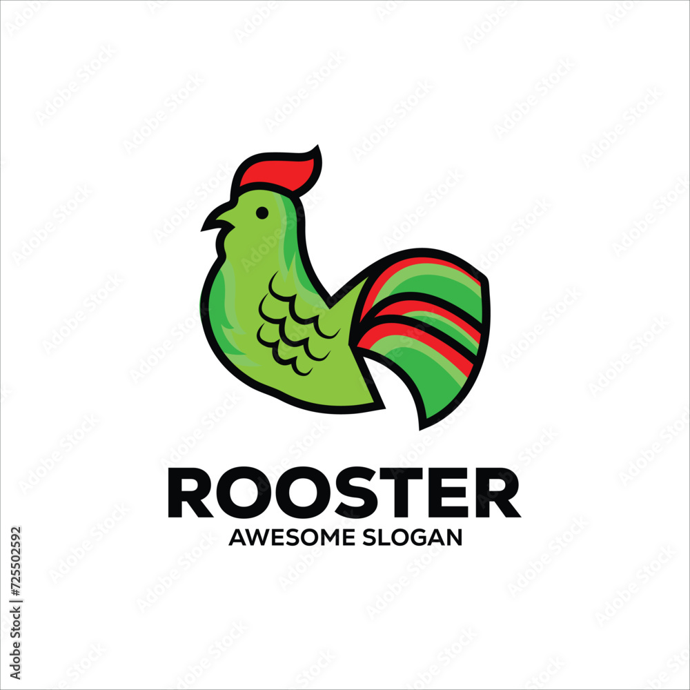 Fototapeta premium vector rooster simple mascot logo design illustration