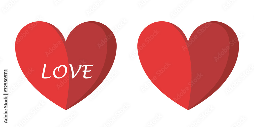 Set a love heart vector sign illustration. Love heart illustration symbol icon. Valentine day template element for greeting card, invitation, t-shirt design