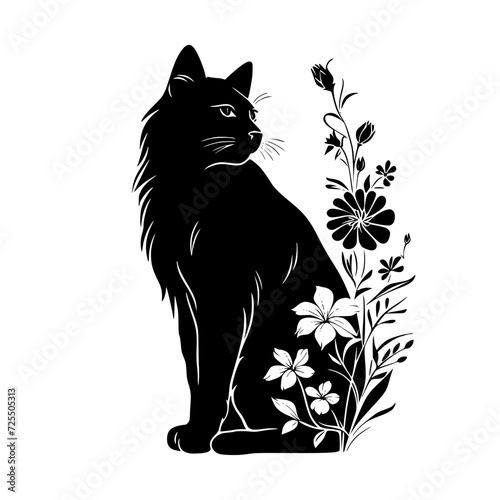 cat svg, cat floral svg, car lover svg, animal svg bundle, domestic pet svg, cat mom svg, cat bundle svg, cat mama svg, cat printable svg, flower svg, plant svg, floral svg, silhouette cat, cat, anima