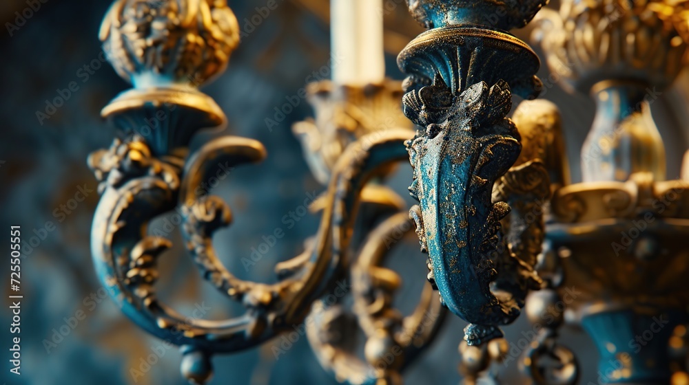 Background design with an old-fashioned candelabra. generative AI