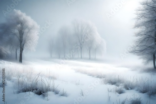 A winter scane with snow creating a soft 