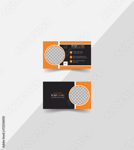Modern stylish double sided corporate business card design template