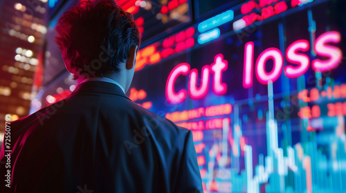 investor or businessman in stock and currency market with word “cut loss”, cutting losses and risk control is important for investing, stop loss concept