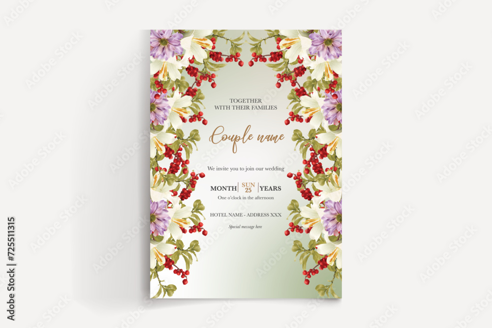wedding card invitation templates set