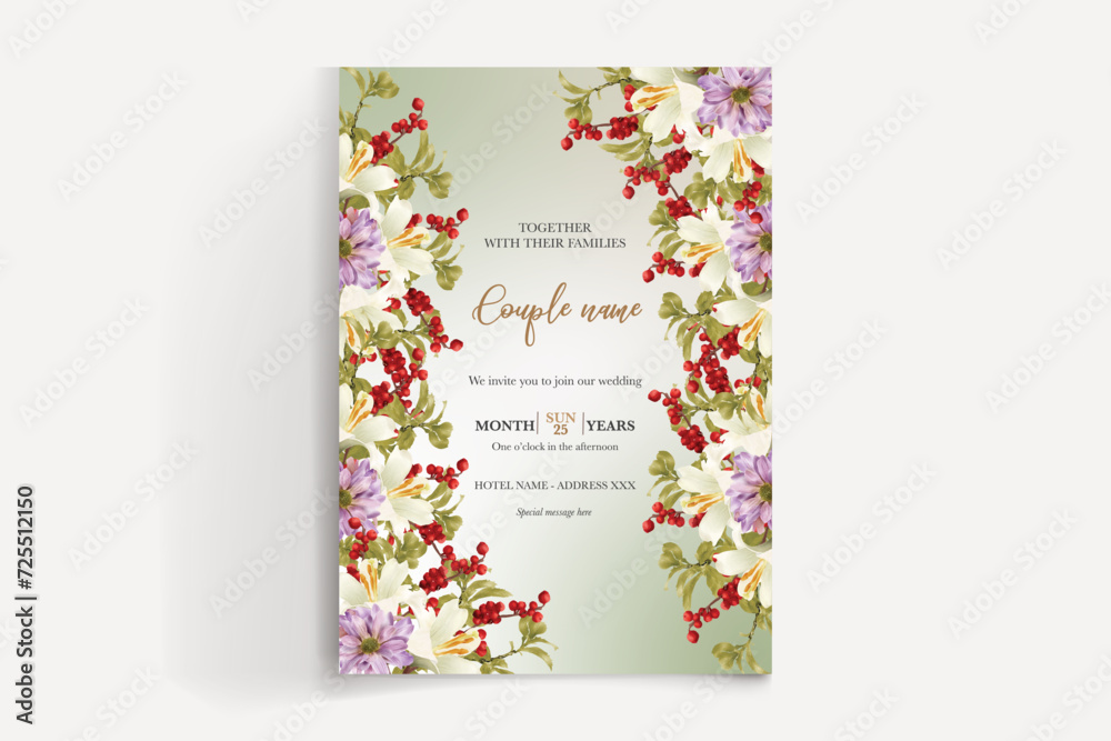 wedding card invitation templates set