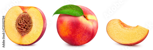 Fresh organic peach isolated