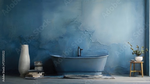 blue wall painting texture background