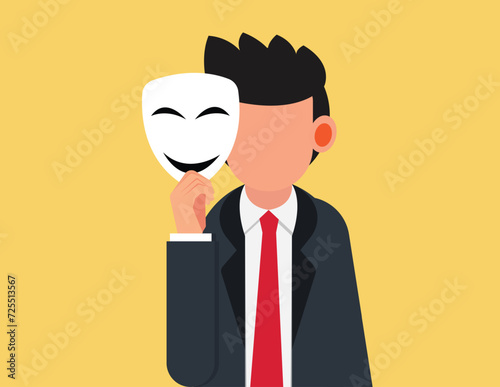 Lie and insincerity. Hiding her real feelings behind like an actor.